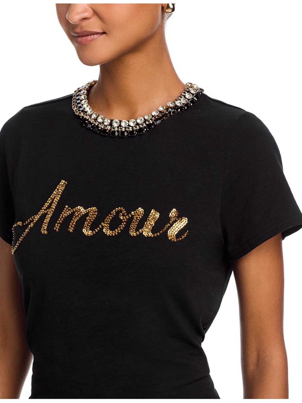 cinq a sept Black Embellished Top - Picture 11 of 12